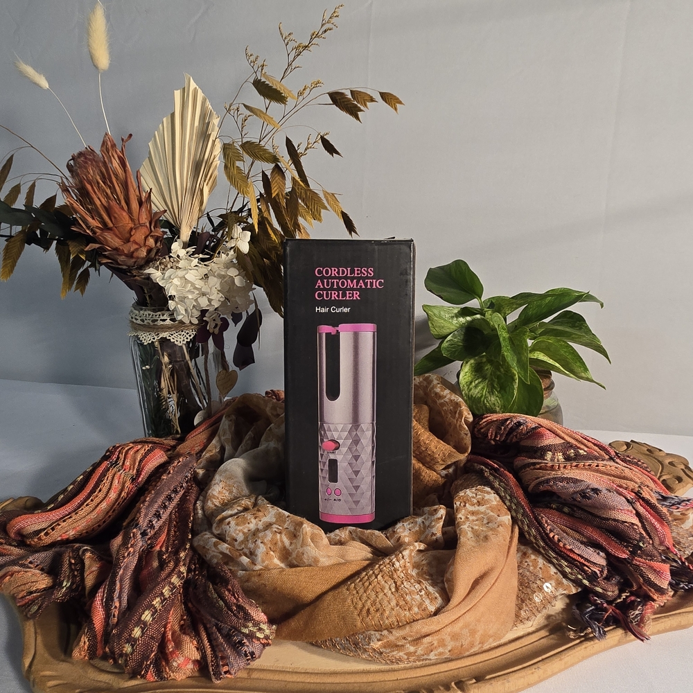 Cordless Automatic Hair Curler - Pink